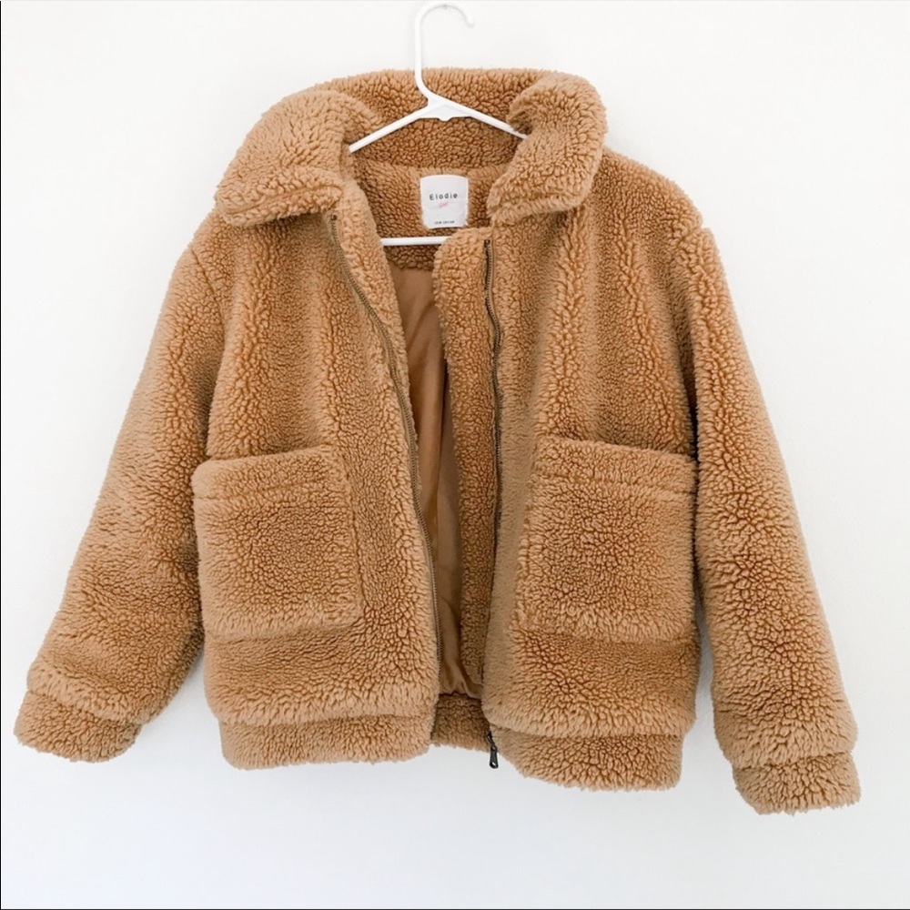Elodie Light Brown Tan Teddy Coat Jacket